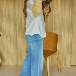 Olive & Bette's Olive And Bette's - Stanley Colorblock Button Down - Lavender/Mustard