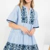 Olive & Bette's Olive And Bette's - Striped Baby Doll Dress -Blue/White Dresses