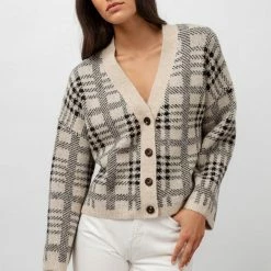 Rails - Reese Cardigan - Black Oatmeal Plaid
