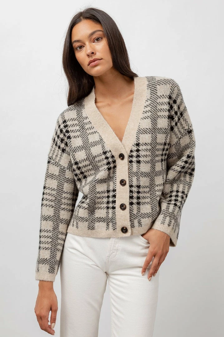 Rails - Reese Cardigan - Black Oatmeal Plaid