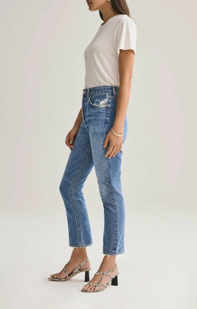 Pants AGOLDE - Riley High Rise Crop - Frequency