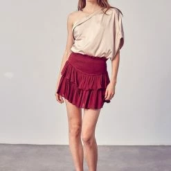 Olive & Bette's Olive And Bette's - Ruffle Mini Skort - Maroon