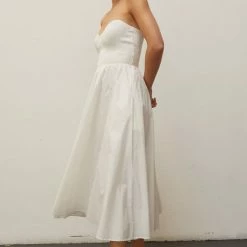 Crescent Dresses Olive And Bette's - Christa Knitted Bustier Midi Dress - Ivory