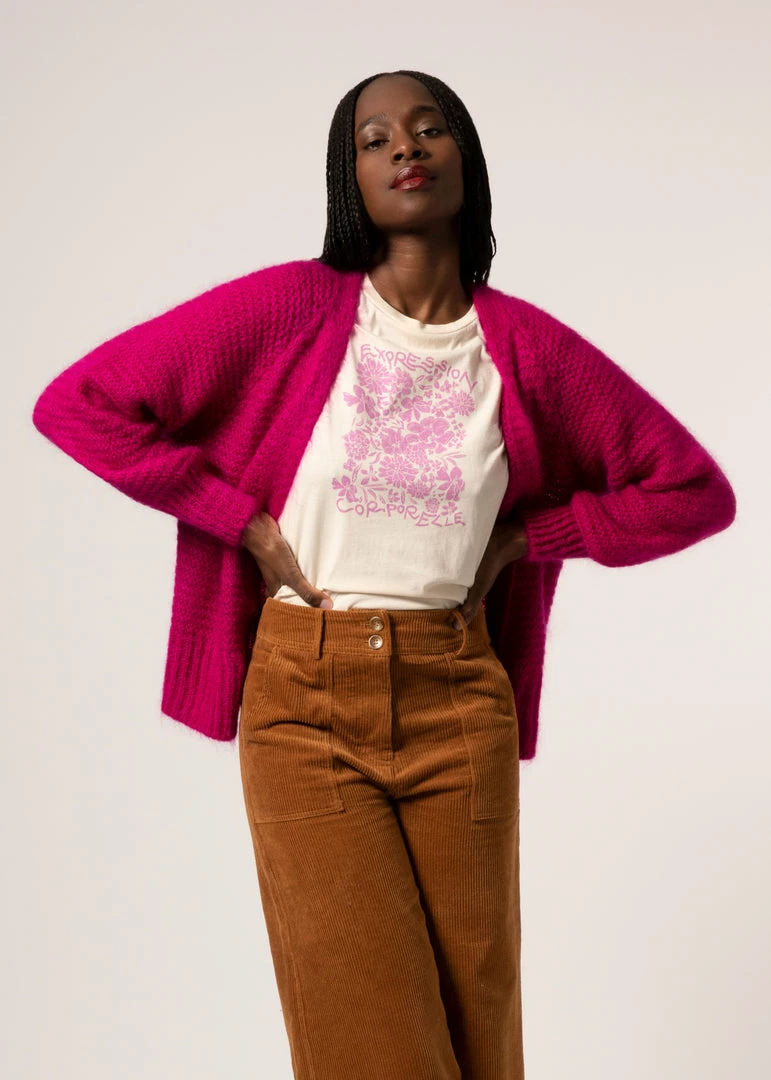 Olive & Bette's Sweaters Olive And Bette's - Lima Cardigan - Light Fuschia