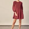 Olive & Bette's Olive And Bette's - Pleated Dress - Merlot Dresses