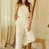 Crescent Dresses Olive And Bette's - Yoko Halter Neck Cut-Out Jumpsuit - Ivory