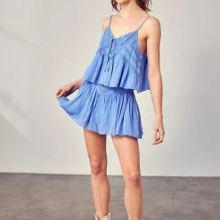 Olive & Bette's Olive And Bette's - Cross Trim Detail Cami - Periwinkle