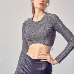 Olive & Bette's Olive And Bette's - Corset Body Metallic Top - Gunmetal Accessories