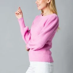 Olive & Bette's Olive And Bette's - Shirred Shoulder Sweater - Cool Pink