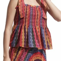 Ranna Gill - Smocked Strap Top - Madras Accessories