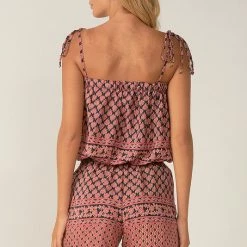 Olive & Bette's Accessories Olive And Bette's - Toni Printed Top -Navy Rose Leaf