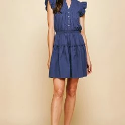 Pinch Dresses Olive And Bette's - Linette Mini Dress - Dusty Navy