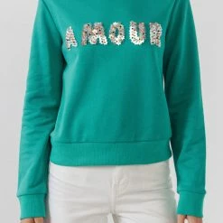 Olive & Bette's Olive And Bette's - Amour Sweatshirt - Emerald Accessories