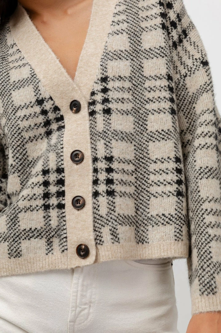 Rails - Reese Cardigan - Black Oatmeal Plaid
