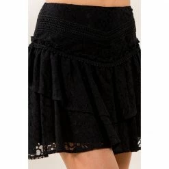 Olive & Bette's Skirts Olive And Bette's - Ruffle Lace Mini Skirt - Black