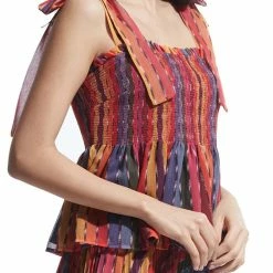 Ranna Gill - Smocked Strap Top - Madras Accessories