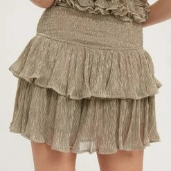 Olive & Bette's Skirts Olive And Bette's - Sparkled Ruffled Skort - Taupe