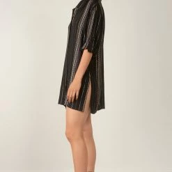 Olive & Bette's Accessories Olive And Bette's - Maddy Button Down - Black/Melon Stripe