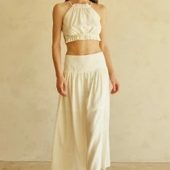 Crescent Olive And Bette's - Layla Halter Top & Skirt Set - Ivory Dresses