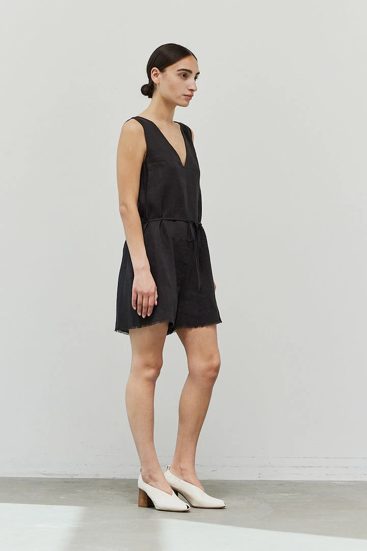 Olive & Bette's Dresses Olive And Bette's - Linen V-Neck Romper - Shadow