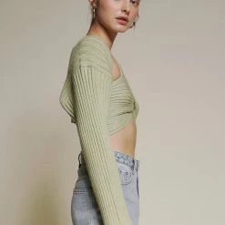 Olive & Bette's Olive And Bette's - Knit Crop Top With Shrug Sage Accessories