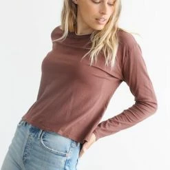 PerfectWhiteTee Perfect White Tee - Axel Long Sleeve Harley Rum Raisin T-Shirts