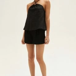 Crescent Accessories Olive And Bette's - Maria O-Ring Halter Top - Black