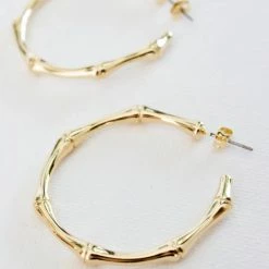 Olive & Bette's 14 K Gold Dipped Bamboo Hoops - Small Accessories