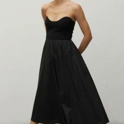 Crescent Olive And Bette's - Christa Knitted Bustier Midi Dress - Black