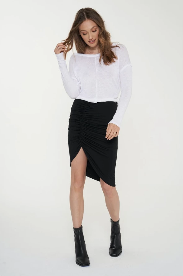 Project Social T- Norah Asymmetric Ruched Skirt - Black