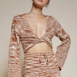 Olive & Bette's Accessories Olive And Bette's - Knit Twist Tie Back Top - Rocky Road