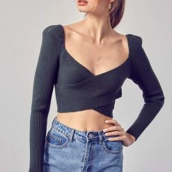 Olive & Bette's Accessories Olive And Bette's - Ribbed Knit Top - Deep Green