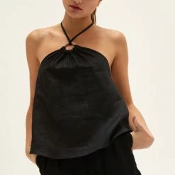 Crescent Accessories Olive And Bette's - Maria O-Ring Halter Top - Black