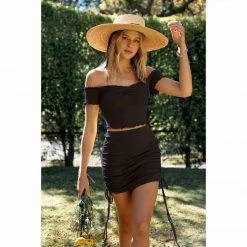 Olive & Bette's Olive And Bette's - Off Shoulder Rib Top Black Accessories