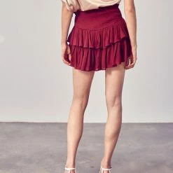 Olive & Bette's Olive And Bette's - Ruffle Mini Skort - Maroon