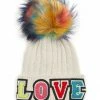 Jocelyn - Be In Love Hat With Faux Pom - Ivory Accessories