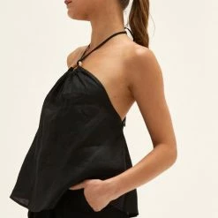 Crescent Accessories Olive And Bette's - Maria O-Ring Halter Top - Black