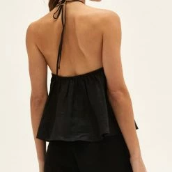 Crescent Accessories Olive And Bette's - Maria O-Ring Halter Top - Black