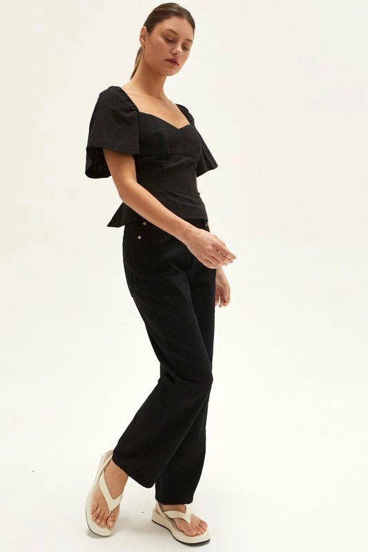 Crescent Accessories Olive And Bette's - Parker Sweetheart Backless Top - Black