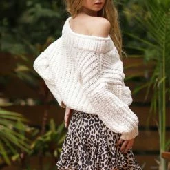 Olive & Bette's Olive And Bette's - Off Shoulder Long Sleeve Sweater - Off White