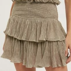 Olive & Bette's Skirts Olive And Bette's - Sparkled Ruffled Skort - Taupe