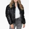 Olive & Bette's Olive And Bette's - Vegan Leather Puffer Coat - Black Jackets