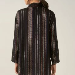 Olive & Bette's Accessories Olive And Bette's - Maddy Button Down - Black/Melon Stripe