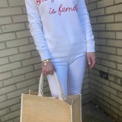 LOVED Collection - The Future Is Female Sweater - White Sweaters