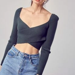 Olive & Bette's Accessories Olive And Bette's - Ribbed Knit Top - Deep Green