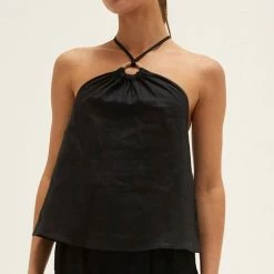 Crescent Accessories Olive And Bette's - Maria O-Ring Halter Top - Black