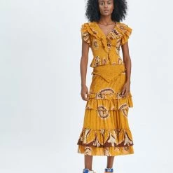 Love The Label - Lucille Midi Skirt - Gigi Gold Skirts