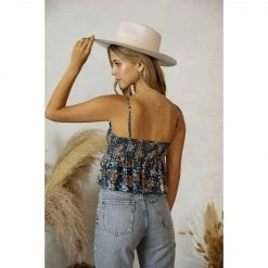 Olive & Bette's Olive And Bette's - Floral Sleeveless Top Teal/Camel