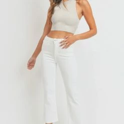 Just Panmaco Inc Just Black - High Rise Crop Flare - Optic White