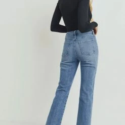 Just Panmaco Inc Pants Just Black - High Rise Classic Straight Medium Wash